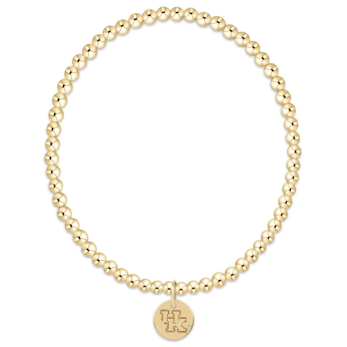Gold beaded Classic 3mm Kentucky Charm bracelet from Willow and Pine Market