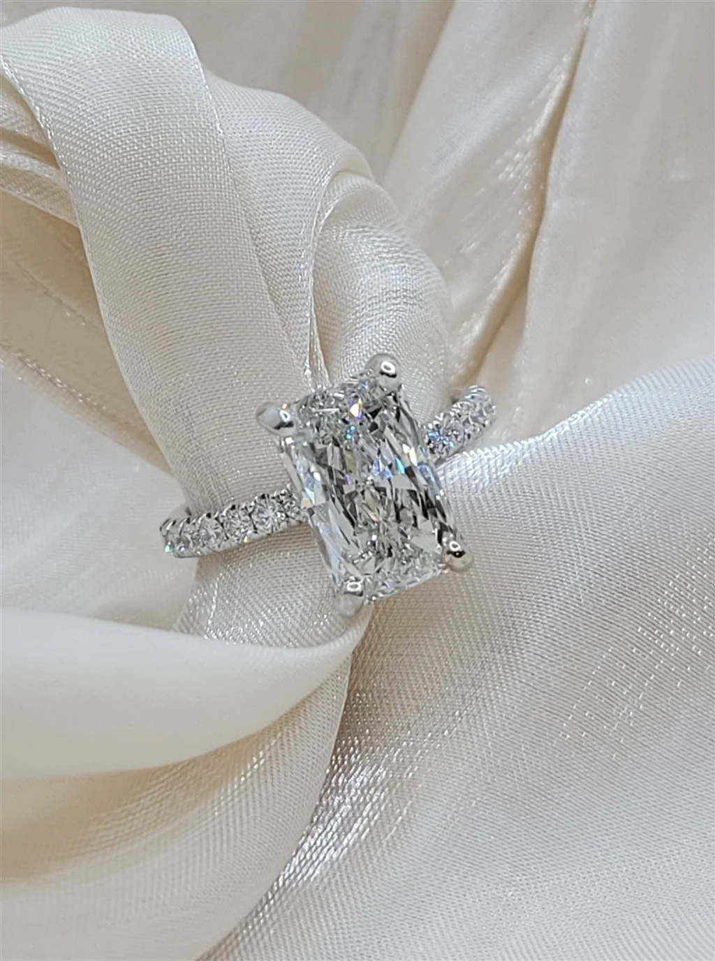 White-gold lab-grown diamond engagement ring from Lance and Company Jewelers