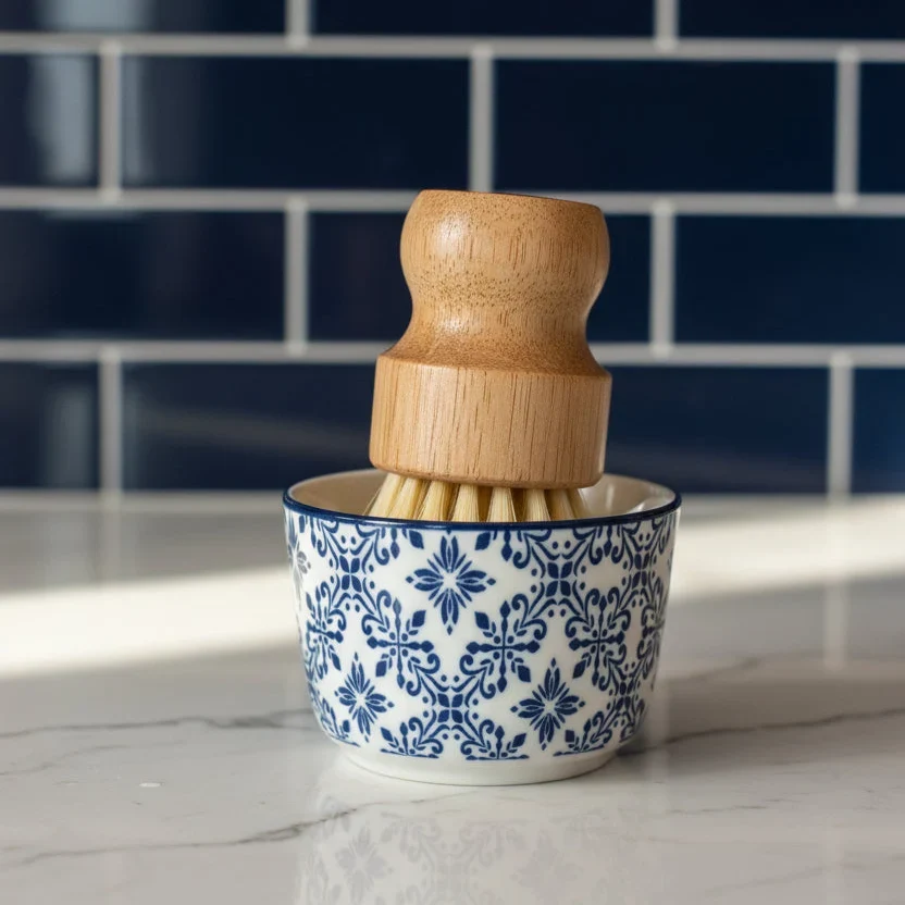 Bourbon Bath Company dishwashing paste and brush set sold by Magnolia Mercantile
