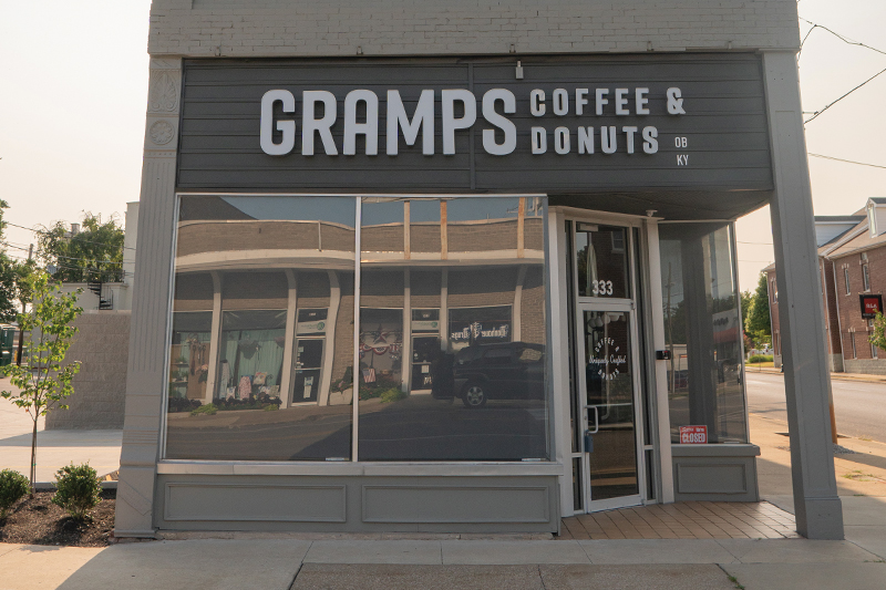 Gramps Coffee and Donuts storefront at 333 Frederica Street